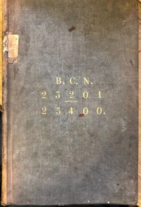 The front cover of BCN gauge book 23201 to 23400