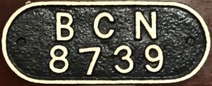 BCN gauging plate number 8739