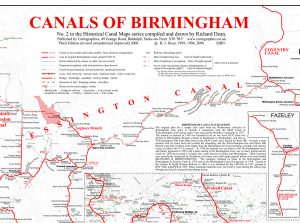 Canals of Birmingham - historic map by Richard Dean