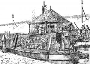 Gauging FMC narrowboat Quail, drawing by Edward Paget-Tomlinson